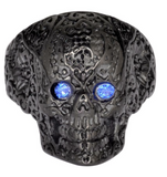 Heavy Metal Jewelry Black Tribal Tattoo Skull Ring Stainless Steel Black SR120