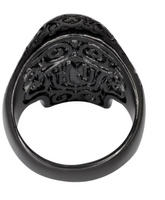 Heavy Metal Jewelry Black Tribal Tattoo Skull Ring Stainless Steel Black SR120