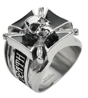 Men's Heavy Metal Jewelry Maltese Skull Ring Stainless Steel SR122