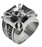 Men's Heavy Metal Jewelry Maltese Skull Ring Stainless Steel SR122