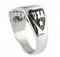 Heavy Metal Jewelry USMC MARINE Ring Stainless Steel SR123