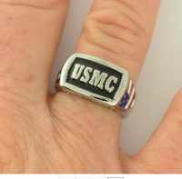 Heavy Metal Jewelry USMC MARINE Ring Stainless Steel SR123
