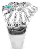 Unisex Indian Head Ring in Stainless Steel with Enamel Finish SR127
