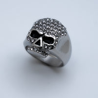 Heavy Metal Jewelry Ladies White Bling Skull Ring Stainless Steel SR130