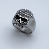 Heavy Metal Jewelry Ladies White Bling Skull Ring Stainless Steel SR130