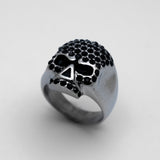 Jewelry Ladies Skull Bling Ring Imitation Black Diamonds SR132