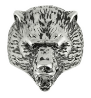Bear Jewelry Men's Grizzly Bear Ring Stainless Steel SR133