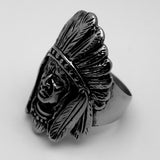 Indian Head Stainless Steel Men's Ring SR137