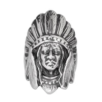 Indian Head Stainless Steel Men's Ring SR137