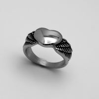 Heavy Metal Jewelry Ladies Winged Heart Stainless Steel Ring SR138