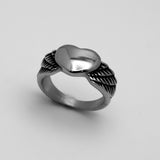 Heavy Metal Jewelry Ladies Winged Heart Stainless Steel Ring SR138