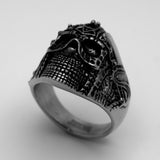 Heavy Metal Jewelry Men's Cyborg Spike Skull Stainless Steel Ring SR139