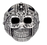 Heavy Metal Jewelry Men's Cyborg Spike Skull Stainless Steel Ring SR139