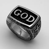 Heavy Metal Men's Religious GOD Stainless Steel Ring SR144