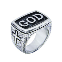 Heavy Metal Men's Religious GOD Stainless Steel Ring SR144