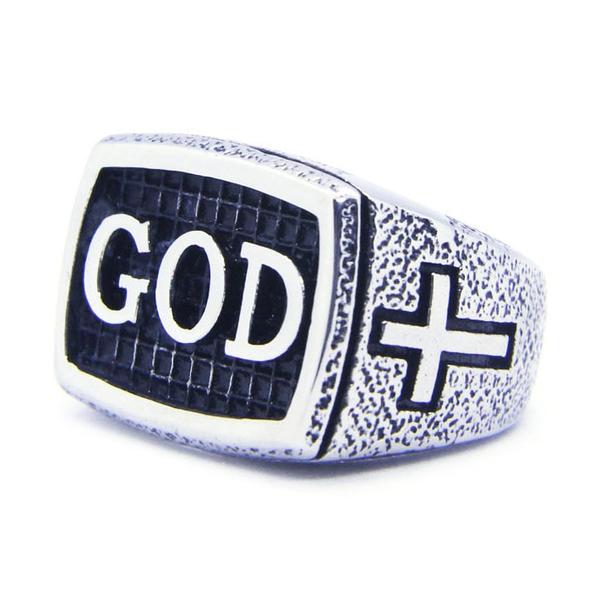 Heavy Metal Men's Religious GOD Stainless Steel Ring SR144