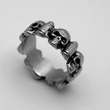 Heavy Metal Jewelry Men's Skull and Bullet Stainless Steel Ring SR145