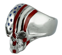 Heavy Metal Jewelry Men's Flag Skull Ring Stainless Steel SR146