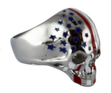Heavy Metal Jewelry Men's Flag Skull Ring Stainless Steel SR146
