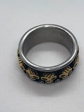 Heavy Metal Jewelry Unisex Wedding Band Gold Skull Ring Stainless Steel SR147