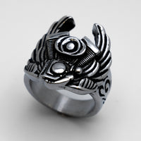Men's Motor/ Engine Ring with Wings Stainless Steel Motorcycle Biker Ring SR149