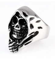 Grim Reaper Ring Men's Stainless Steel Biker Ring SR14