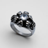 Heavy Metal Jewelry Women's Skull Roses Ring Stainless Steel SR153