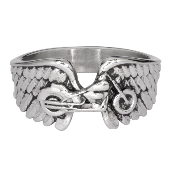 Biker Jewelry Ladies Motorcycle Wings Ring Stainless Steel SR157