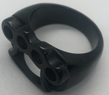 Brass Knuckles Black Stainless Steel Ring SR161