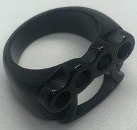 Brass Knuckles Black Stainless Steel Ring SR161