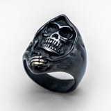 Men's Grim Reaper Ring Black Out Stainless-Steel Biker Ring SR162