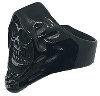 Men's Grim Reaper Ring Black Out Stainless-Steel Biker Ring SR162