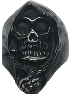 Men's Grim Reaper Ring Black Out Stainless-Steel Biker Ring SR162