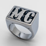 Large MC Motorcycle Biker Ring Stainless Steel SR110