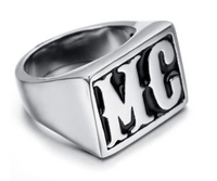 Large MC Motorcycle Biker Ring Stainless Steel SR110
