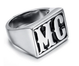 Large MC Motorcycle Biker Ring Stainless Steel SR110