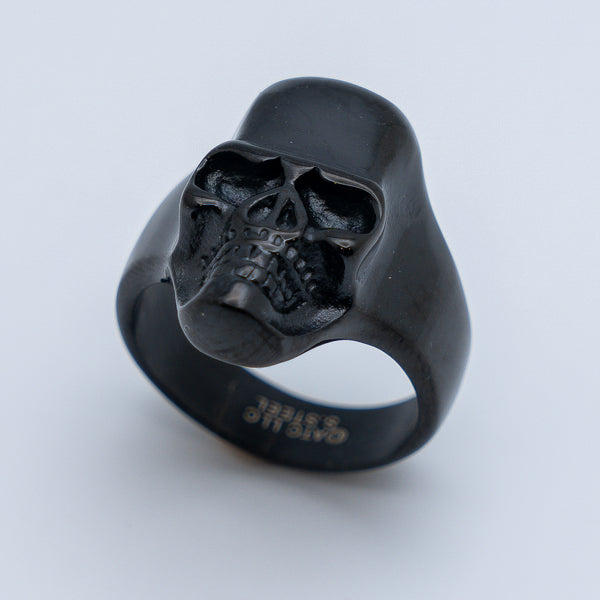 Heavy Metal Jewelry Men's Black Skull Ring Stainless Steel SR169