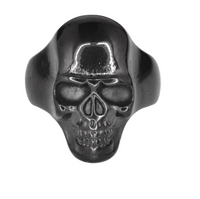 Heavy Metal Jewelry Men's Black Skull Ring Stainless Steel SR169