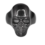 Heavy Metal Jewelry Men's Black Skull Ring Stainless Steel SR169
