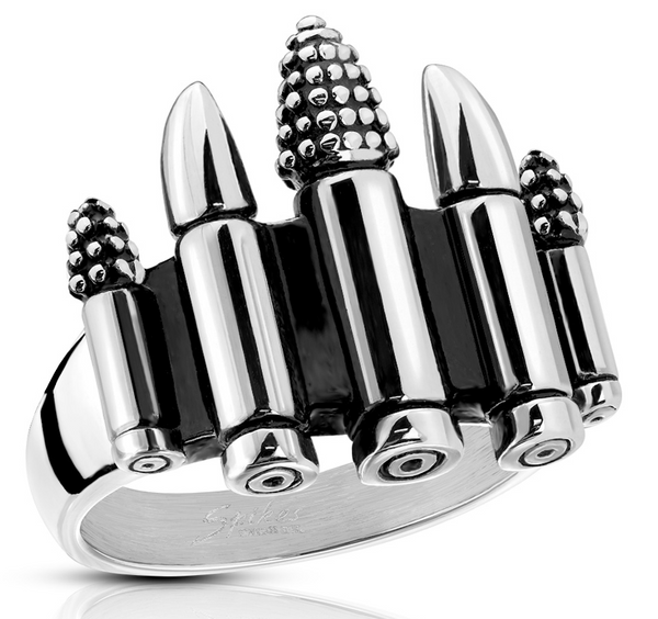 5 Bullet Men's Stainless Steel Ring SR170