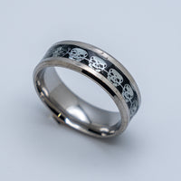 Comfort Fit Wedding Band 8mm Repeating Skull Ring SR171