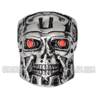 Heavy Metal Jewelry Men's Terminator Skull Ring Stainless Steel SR1740