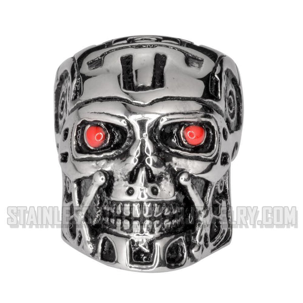 Heavy Metal Jewelry Men's Terminator Skull Ring Stainless Steel SR1740