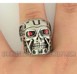 Heavy Metal Jewelry Men's Terminator Skull Ring Stainless Steel SR1740