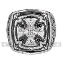 Heavy Metal Jewelry Men's Florenzada Cross Ring Stainless Steel SR1749