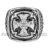 Heavy Metal Jewelry Men's Florenzada Cross Ring Stainless Steel SR1749