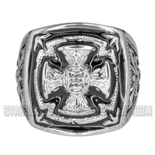 Heavy Metal Jewelry Men's Florenzada Cross Ring Stainless Steel SR1749