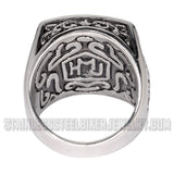Heavy Metal Jewelry Men's Greek Cross Stainless Steel Biker Ring SR1750