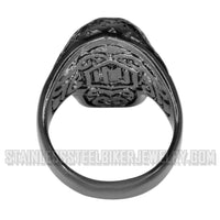 Heavy Metal Jewelry Men's Tattoos Gone Wild Skull Ring Stainless Steel Black Edition SR1753