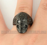 Heavy Metal Jewelry Men's Tattoos Gone Wild Skull Ring Stainless Steel Black Edition SR1753